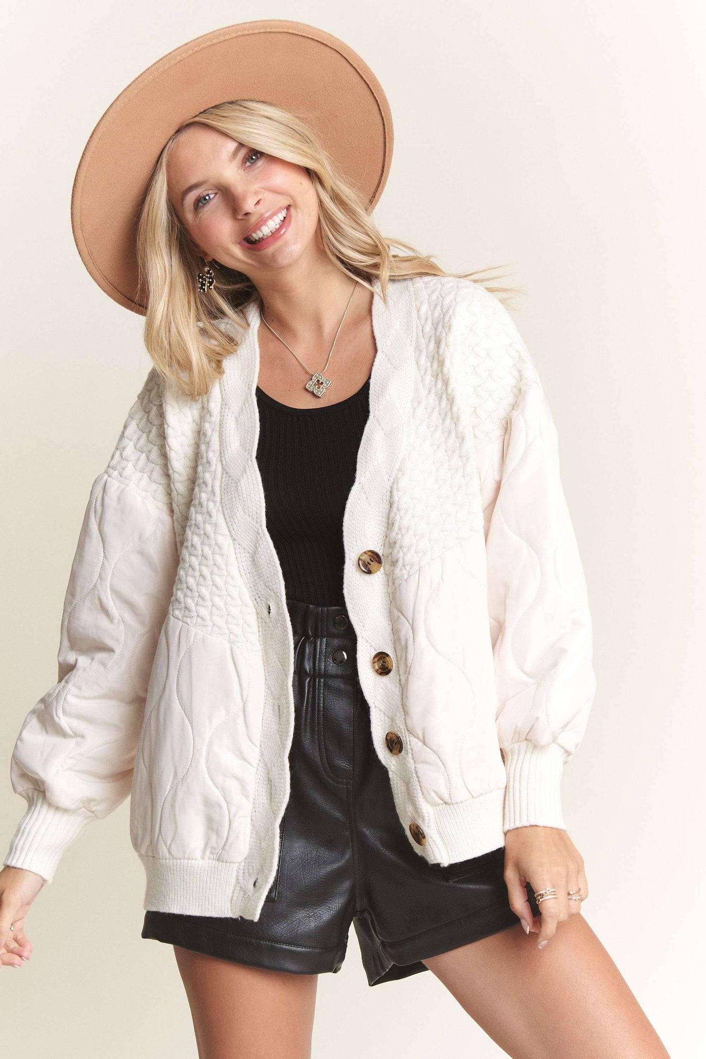 Teagan Quilted Cardigan