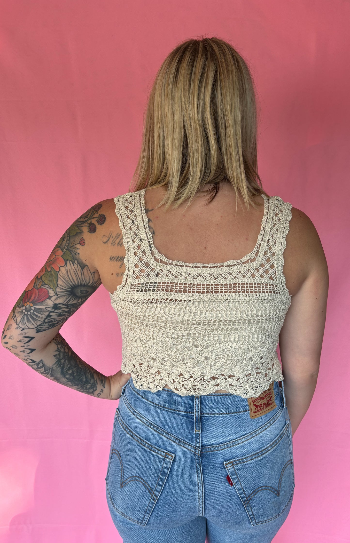 Veronica Crochet Top-Orange